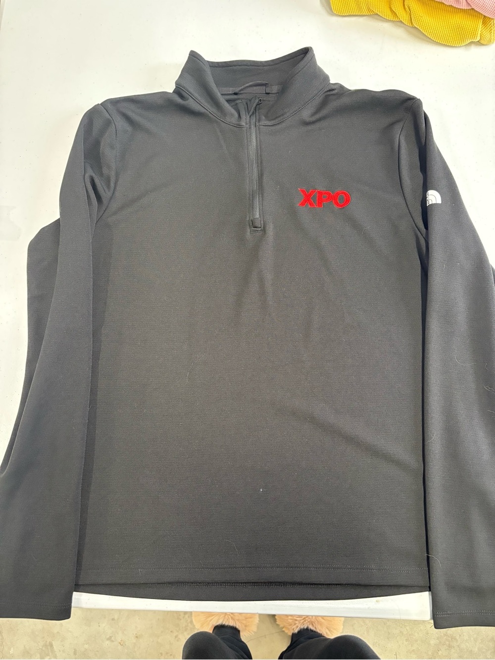The North Face Men's Black Quarter-Zip with Red XPO Logo